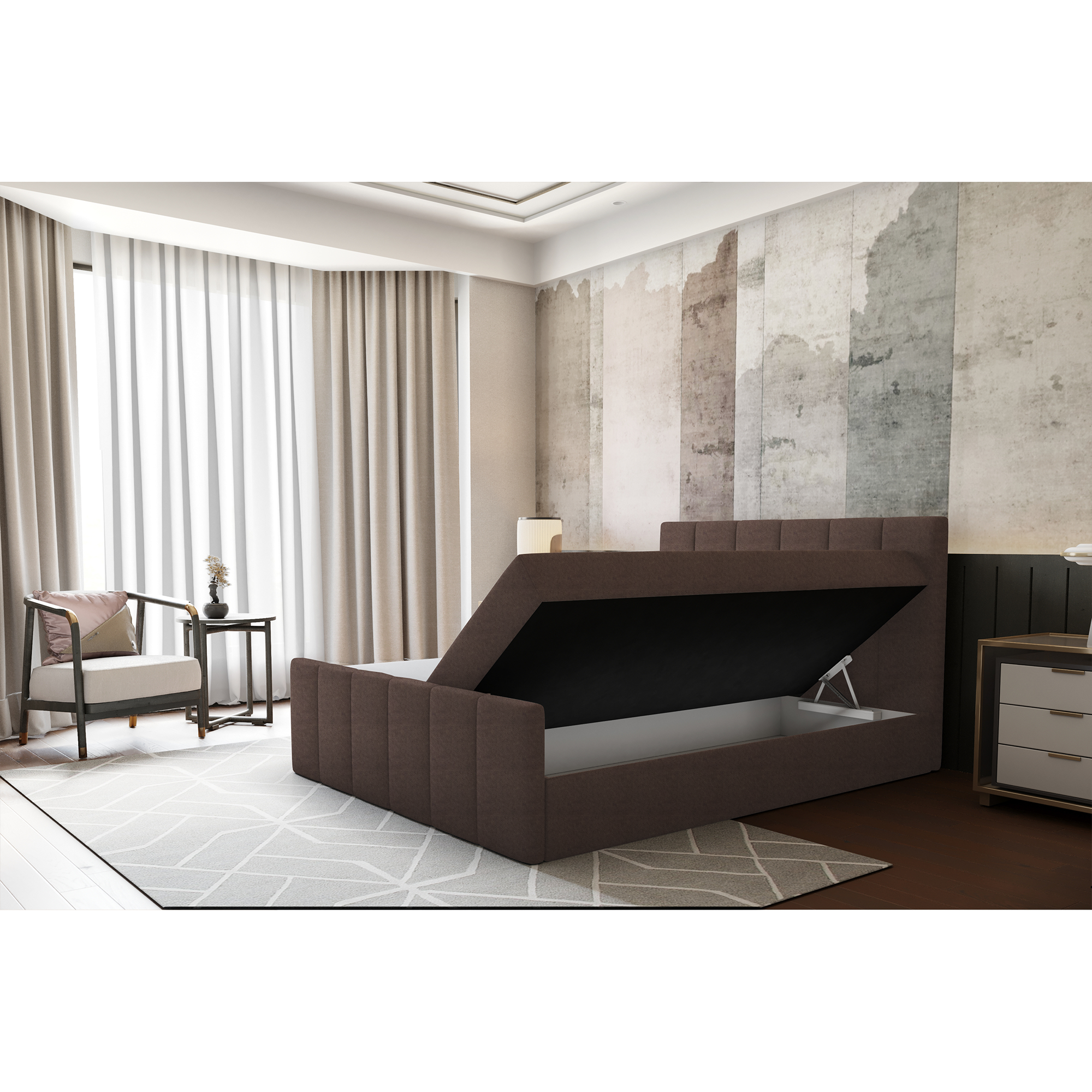 Pat boxspring, 140x200, maro, STAR - imagine 2