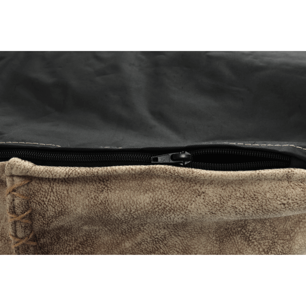 Fotoliu tip sac cu taburet, gri-maro-TAUPE, FOLAN - imagine 4