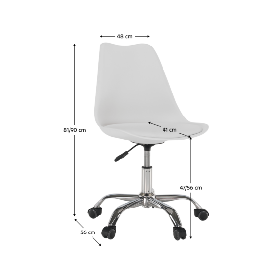 Scaun de birou, alb, DARISA NEW