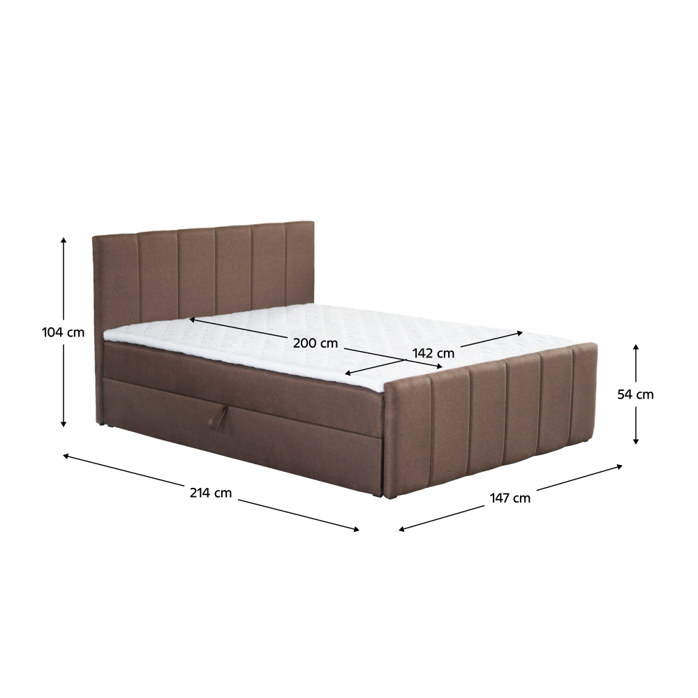 Pat boxspring, 140x200, maro, STAR