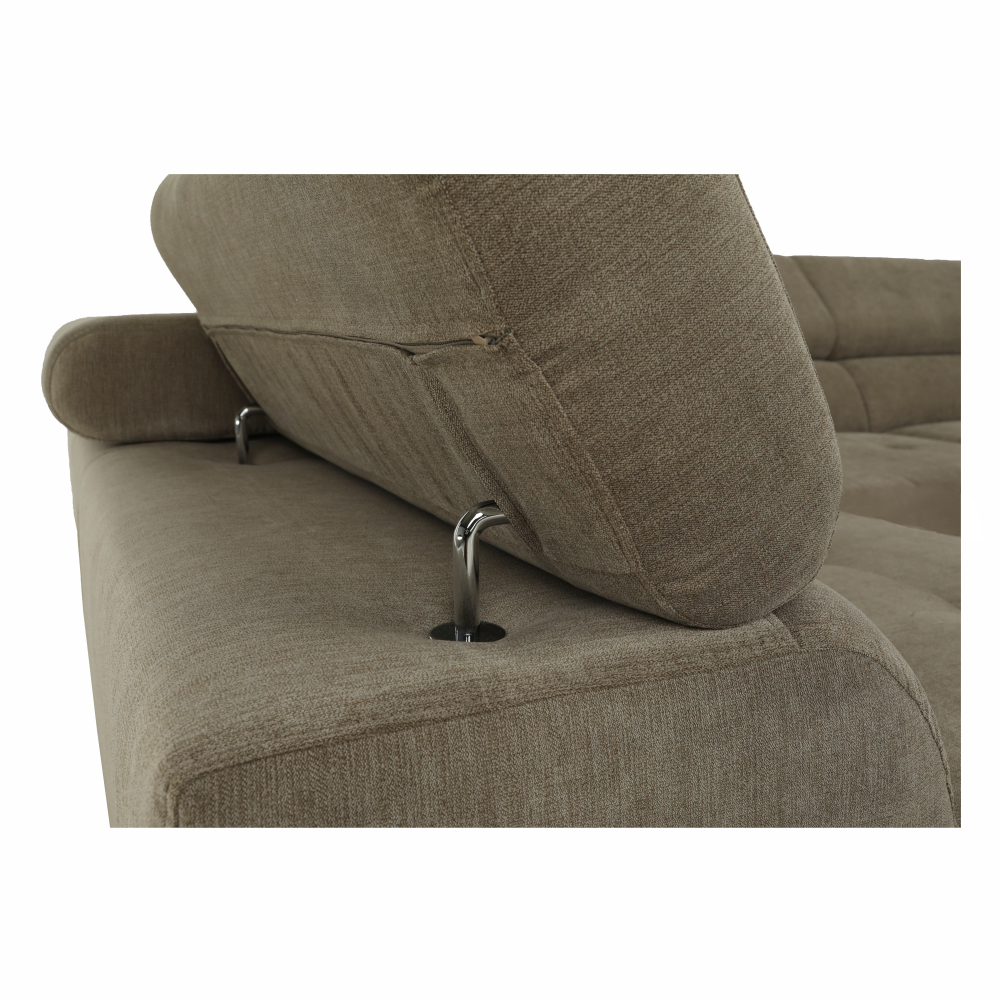 Set canapea, maro deschis melanj, material textil, stânga, BUTON P - imagine 4