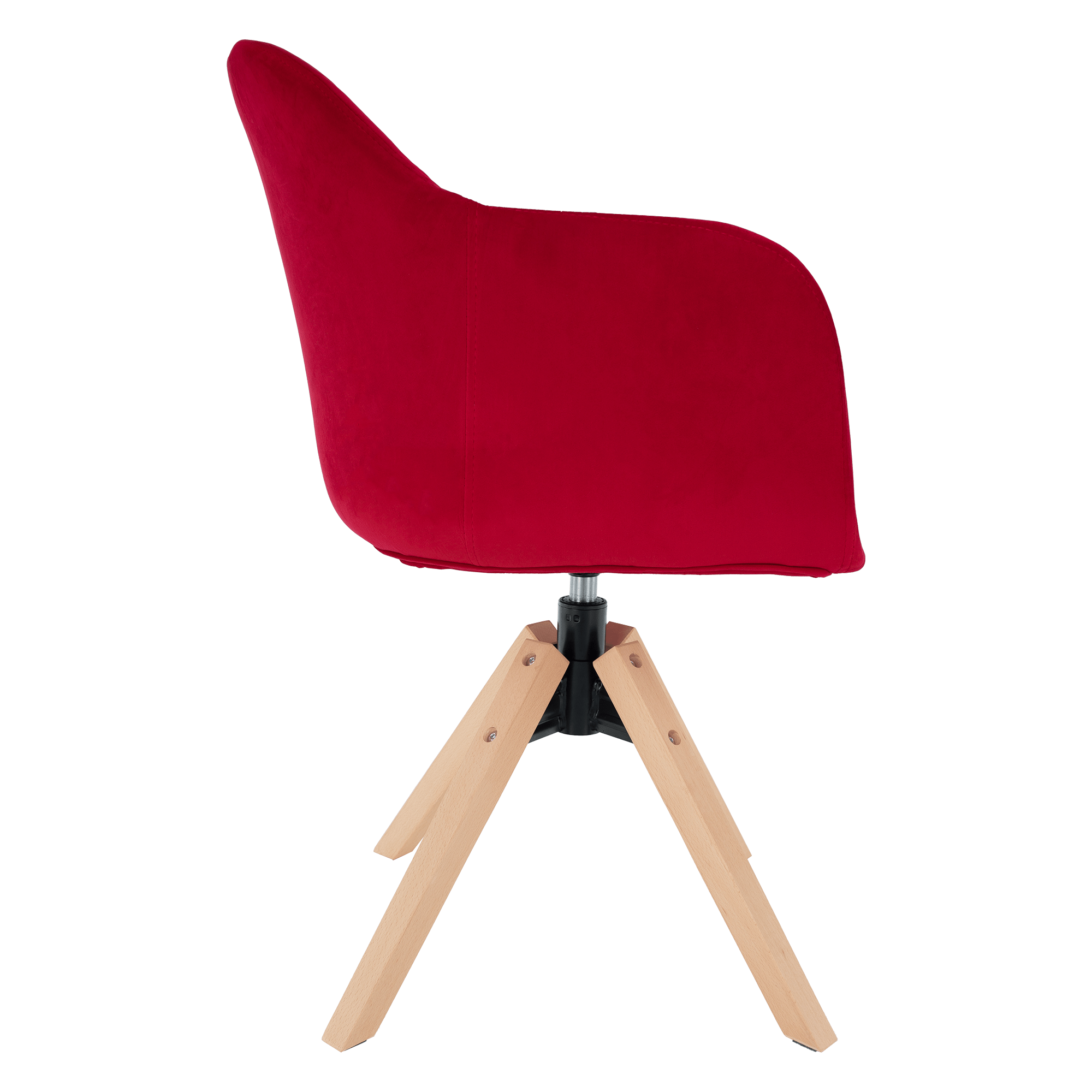 Fotoliu rotativ, textil Velvet, oxy fire roşu/fag, DALIO - imagine 5