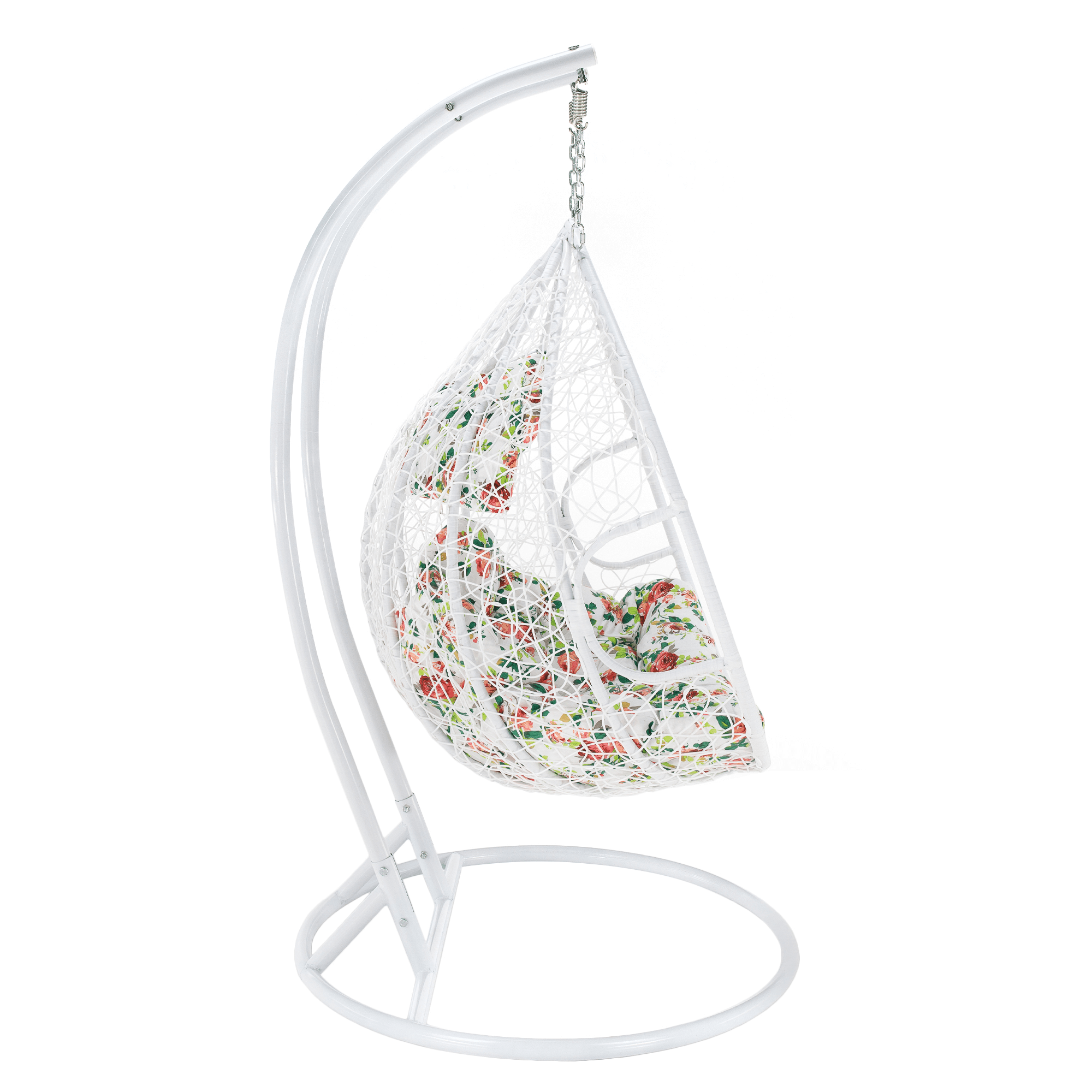 Scaun agăţat dublu, alb/model floral, DALVEA 2 NEW - imagine 3