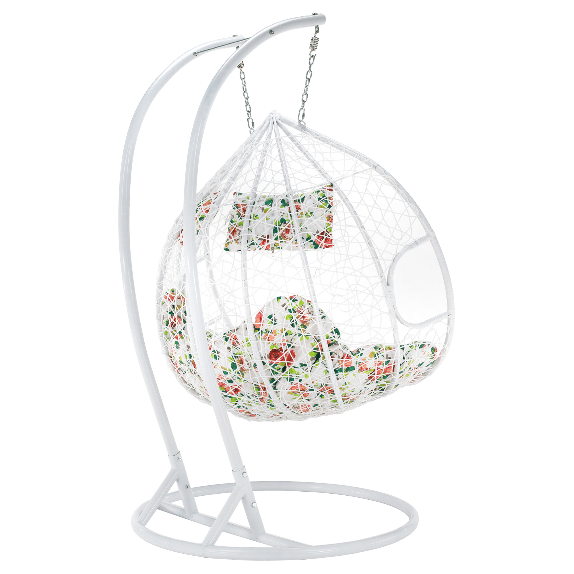 Scaun agăţat dublu, alb/model floral, DALVEA 2 NEW - imagine 4