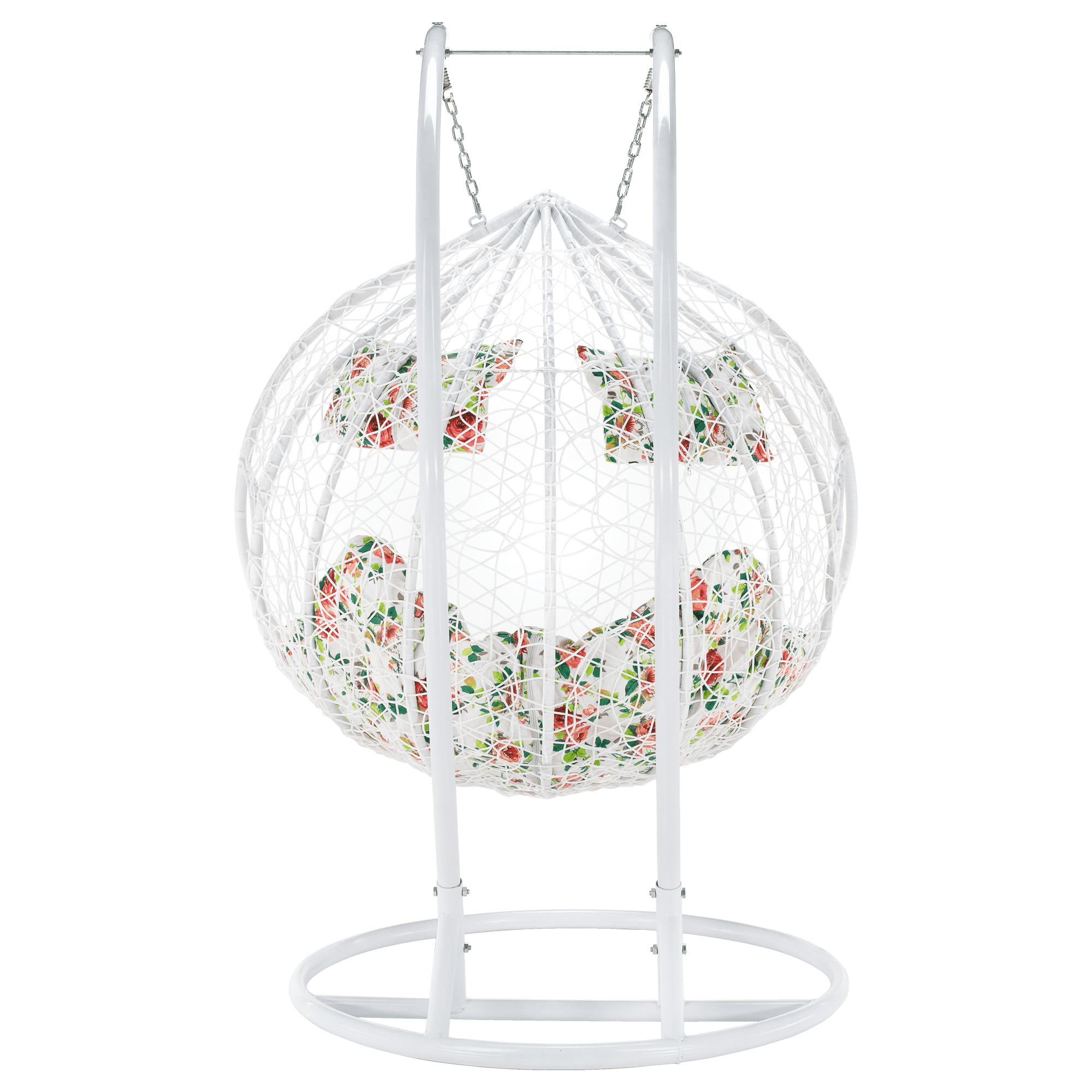 Scaun agăţat dublu, alb/model floral, DALVEA 2 NEW - imagine 5