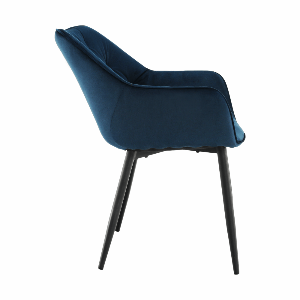 Fotoliu de design, material textil Velvet albastru, FEDRIS - imagine 5