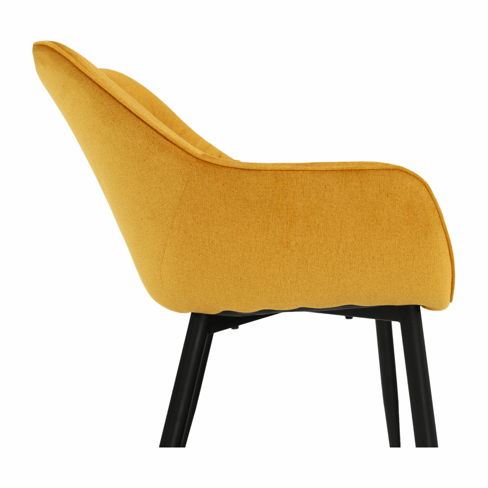 Fotoliu de design, material textil Velvet galben, FEDRIS - imagine 3