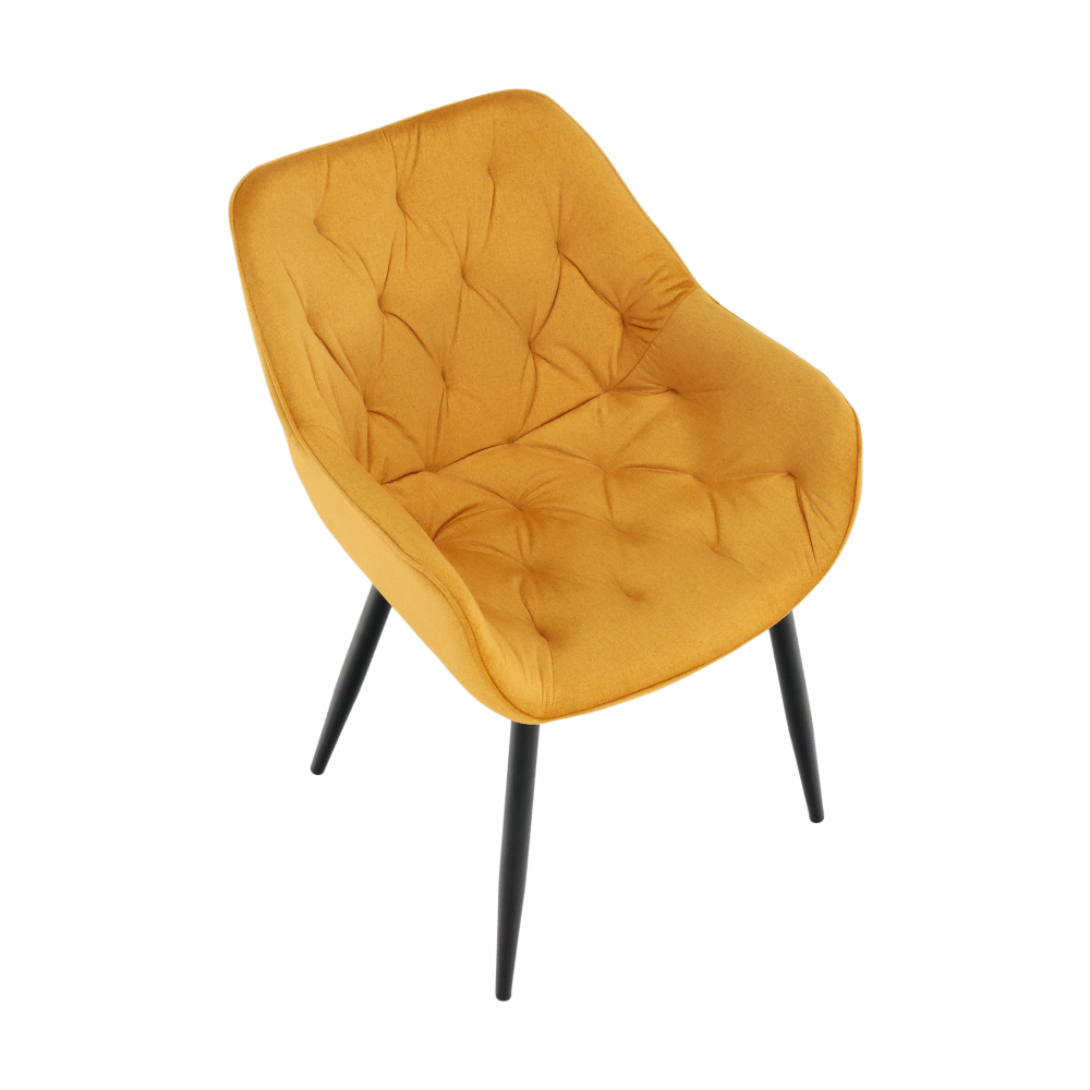 Fotoliu de design, material textil Velvet galben, FEDRIS - imagine 4