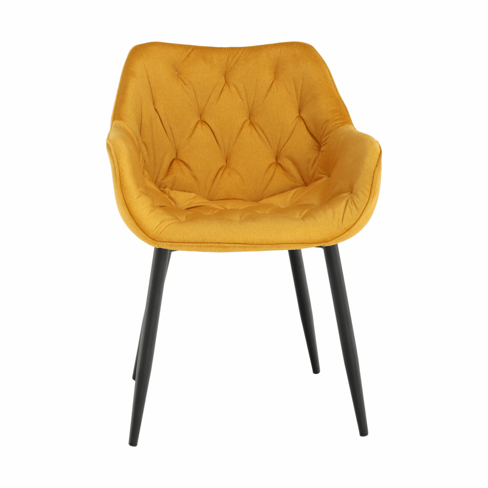 Fotoliu de design, material textil Velvet galben, FEDRIS - imagine 6