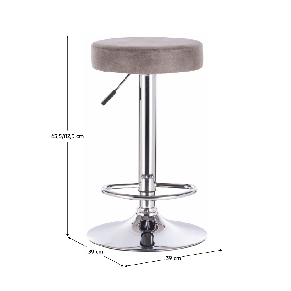 Scaun bar, material textil cu efect de piele întoarsă gri maroniu, GALVIN