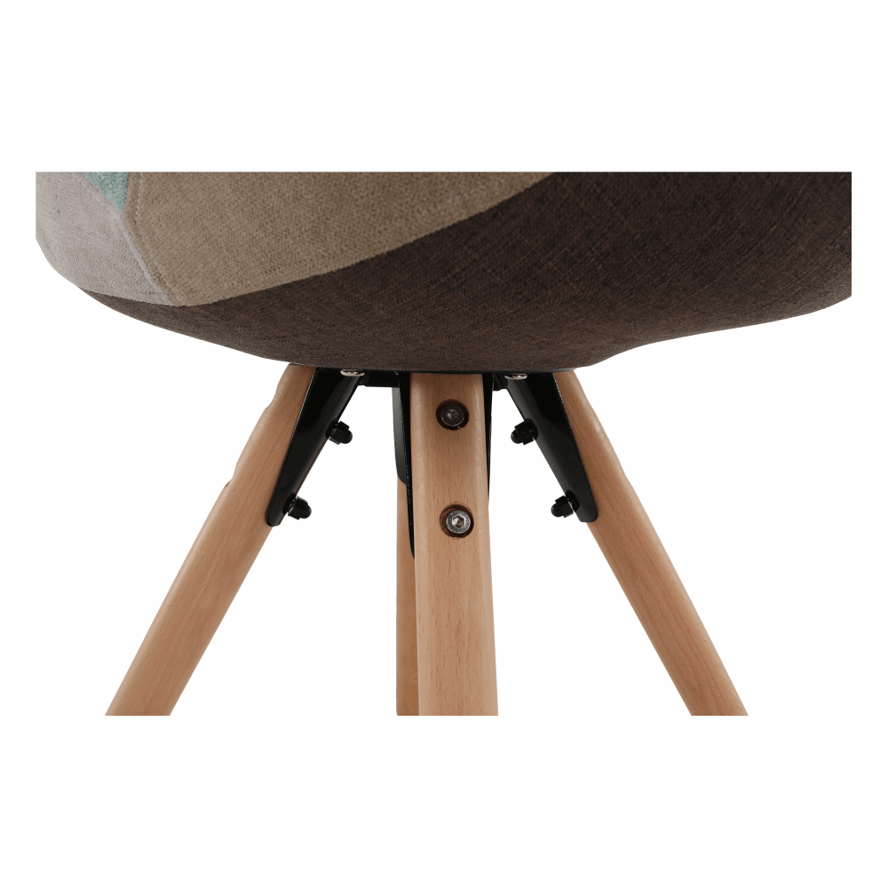 Scaun dining, patchwork mentol/maro, GLORIA - imagine 2