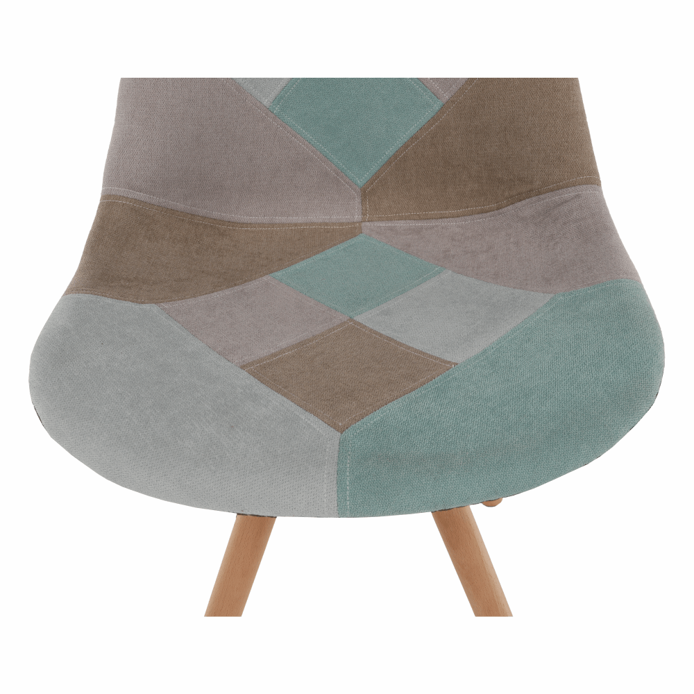 Scaun dining, patchwork mentol/maro, GLORIA - imagine 4