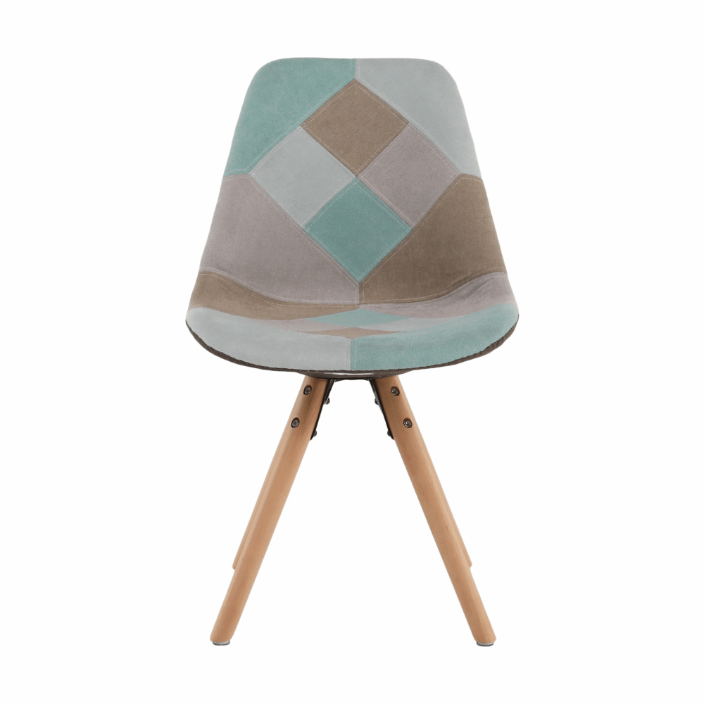 Scaun dining, patchwork mentol/maro, GLORIA - imagine 5