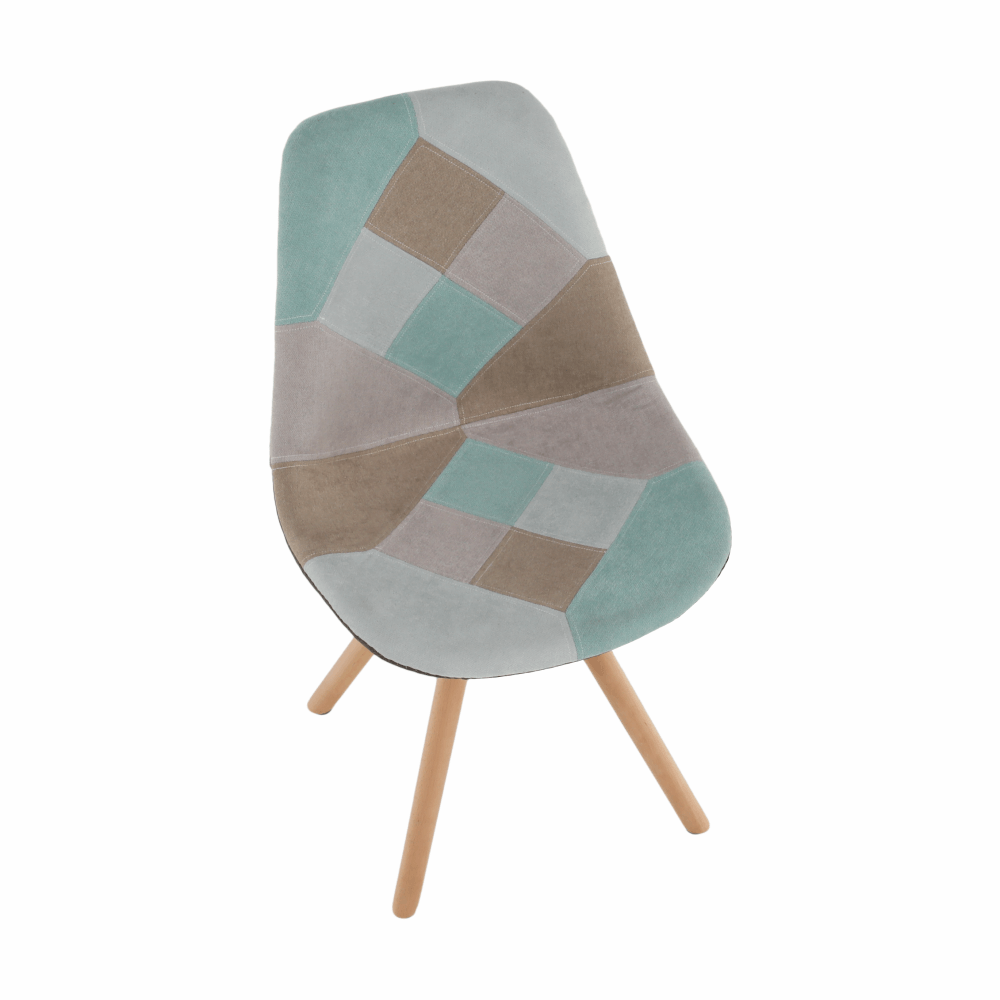 Scaun dining, patchwork mentol/maro, GLORIA - imagine 6