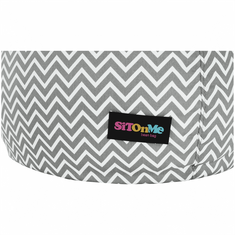 Fotoliu tip sac, gri/alb/model zig-zag, GOMBY - imagine 3