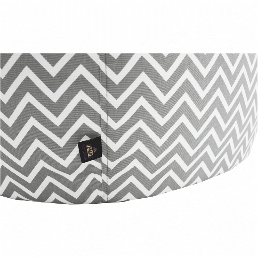 Fotoliu tip sac, gri/alb/model zig-zag, GOMBY - imagine 2