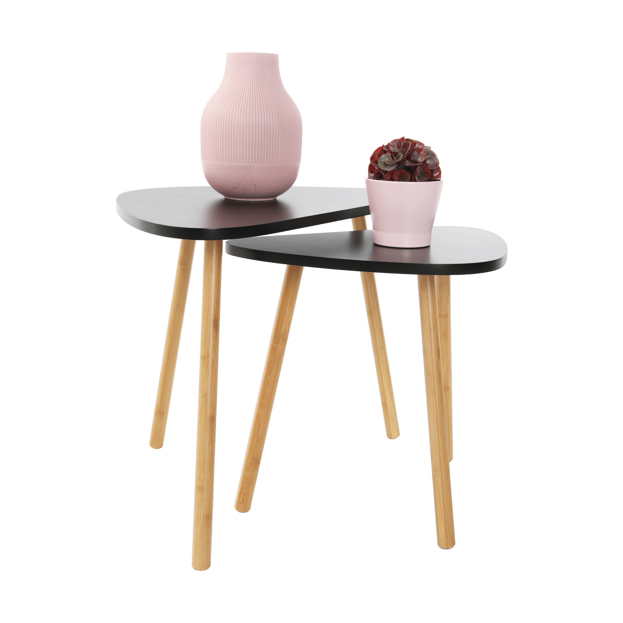Set de 2 mese, negru / natural, GOREJ - imagine 6