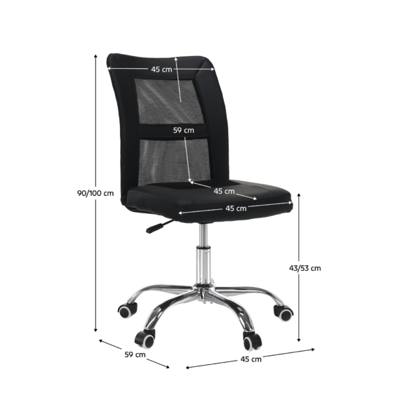 Scaun de birou, negru/ crom, IDOR 2 NEW
