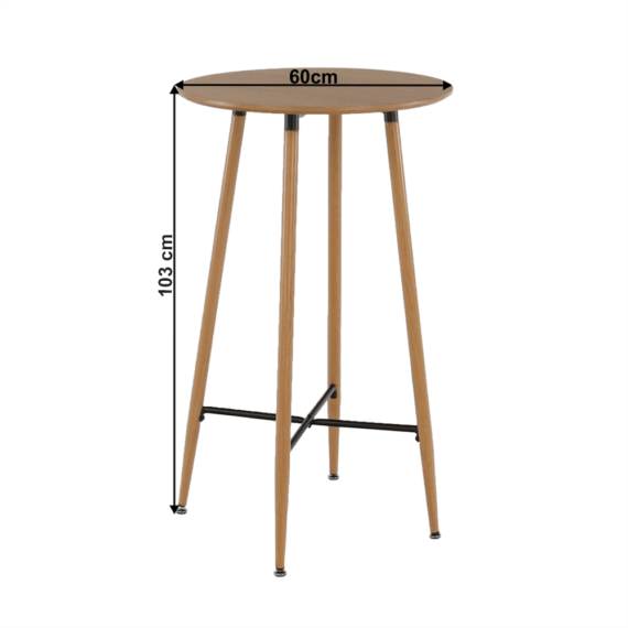 Masă de bar, stejar, diametru 60 cm, IMAM