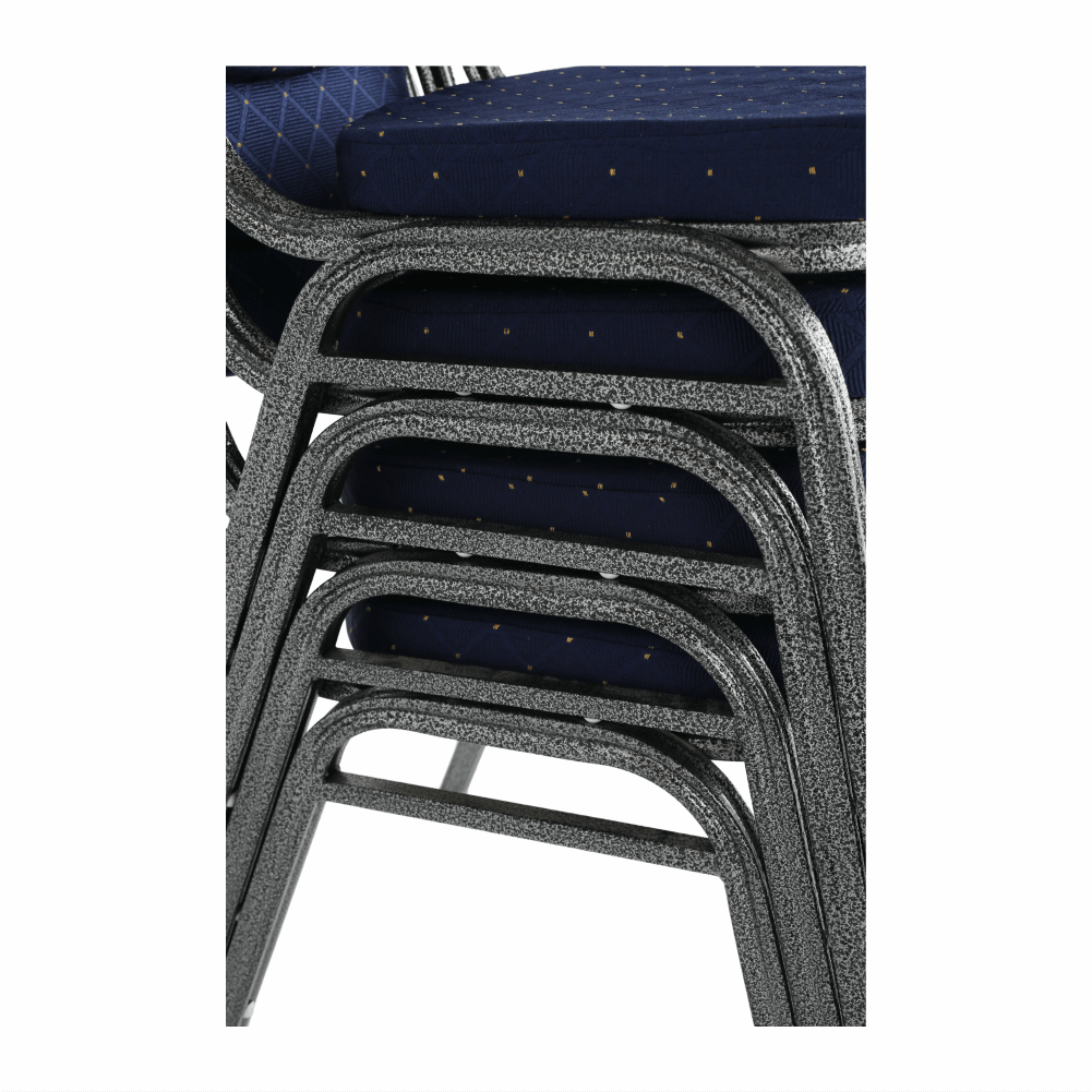 Scaun, rabatabil, textil albastru închis/gri cadru, JEFF 2 NEW - imagine 2