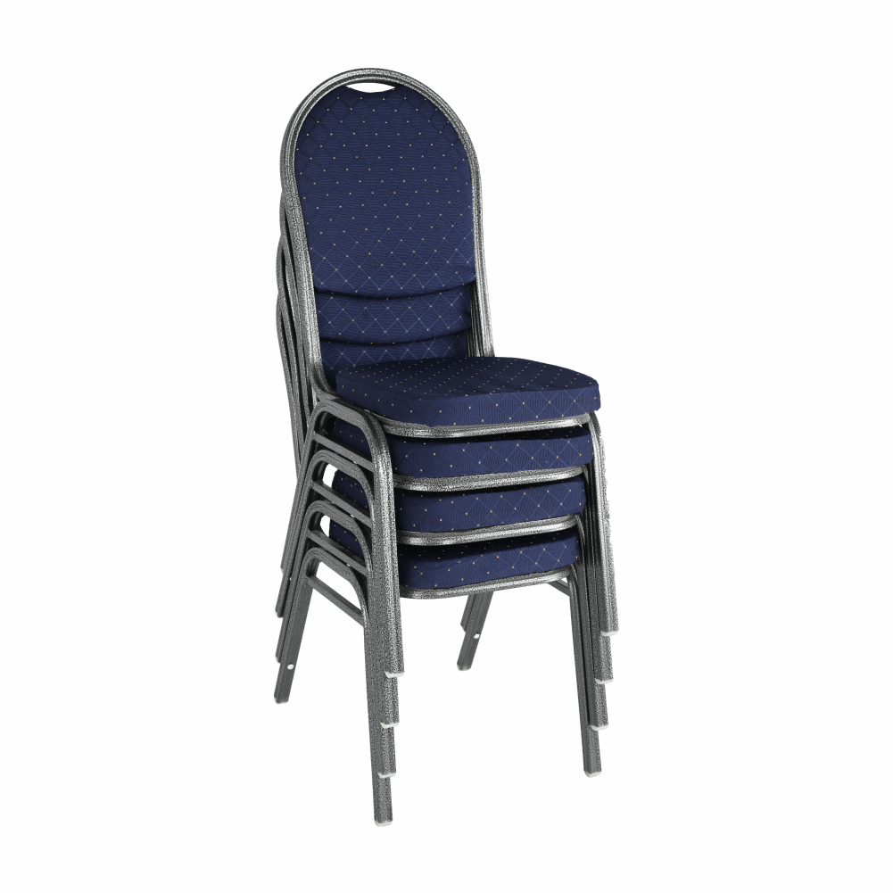 Scaun, rabatabil, textil albastru închis/gri cadru, JEFF 2 NEW - imagine 3