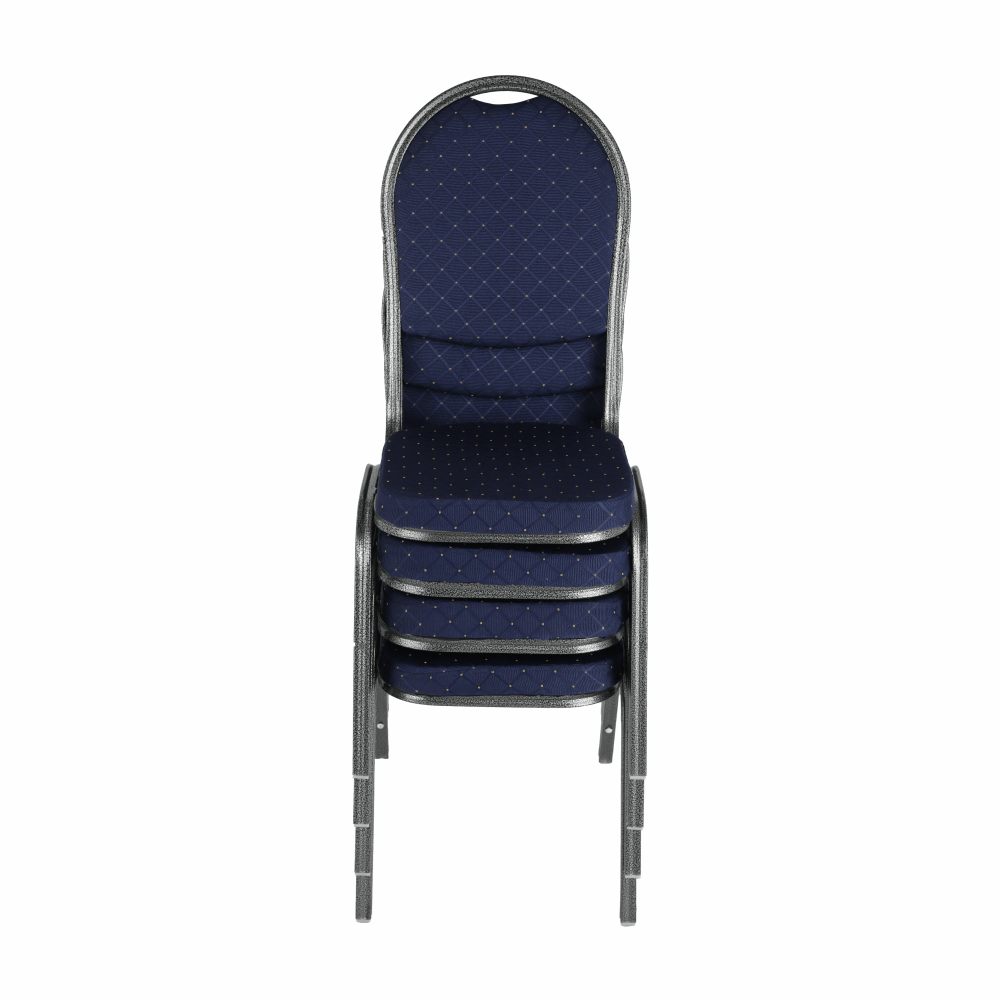 Scaun, rabatabil, textil albastru închis/gri cadru, JEFF 2 NEW - imagine 4