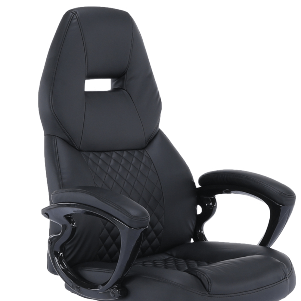 Fotoliu birou, piele eco neagră, HEVYR - imagine 5