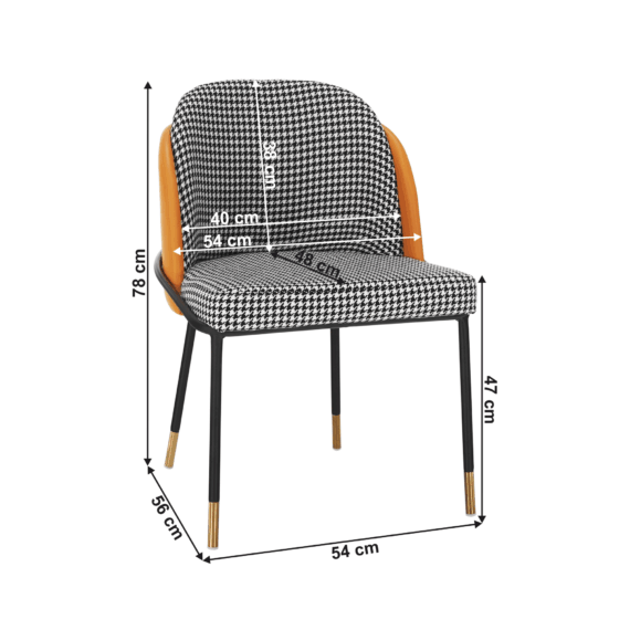 Scaun de luat masa, model alb-negru / piele ecologică camel, KIRNA