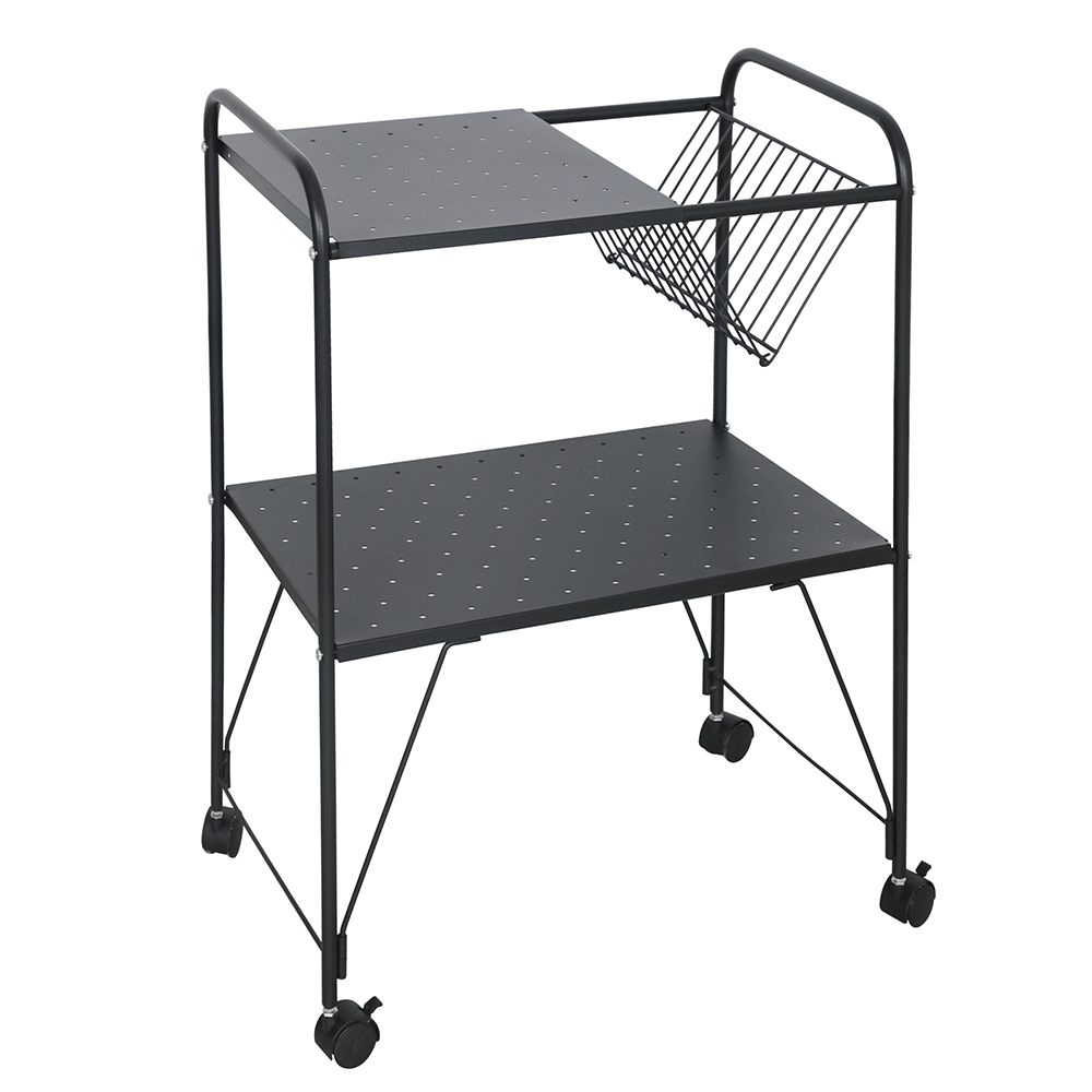 Masă mobilă, multifuncţională, metalic / plastic, neagră, KORETE - imagine 3