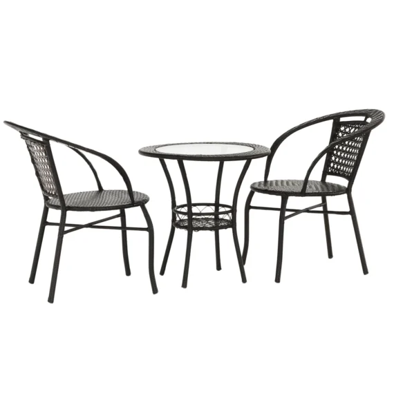 Set ratan de grădină 1+2, maro, LASAN
