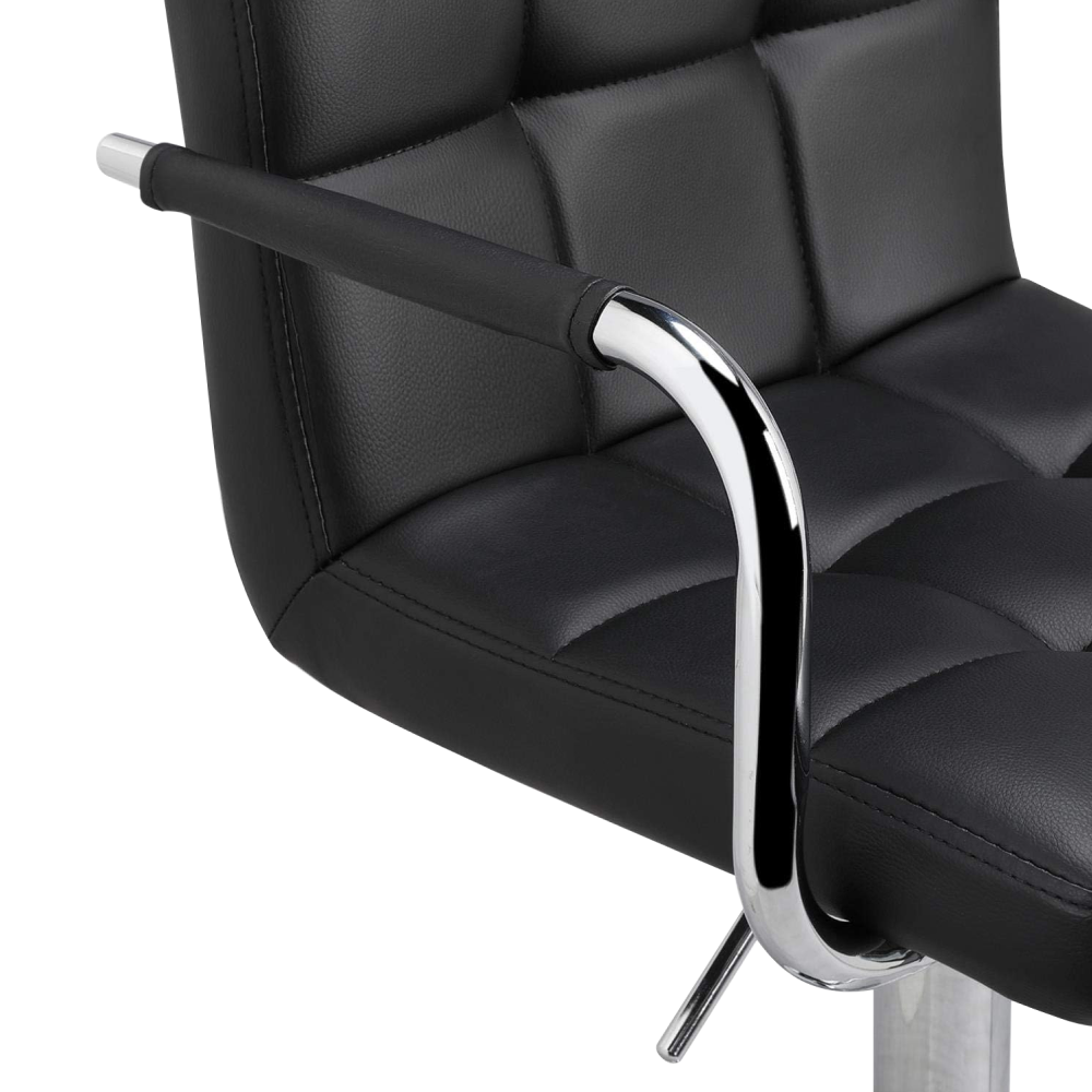 Scaun de bar, piele ecologică neagră / crom, LEORA 3 NEW - imagine 2