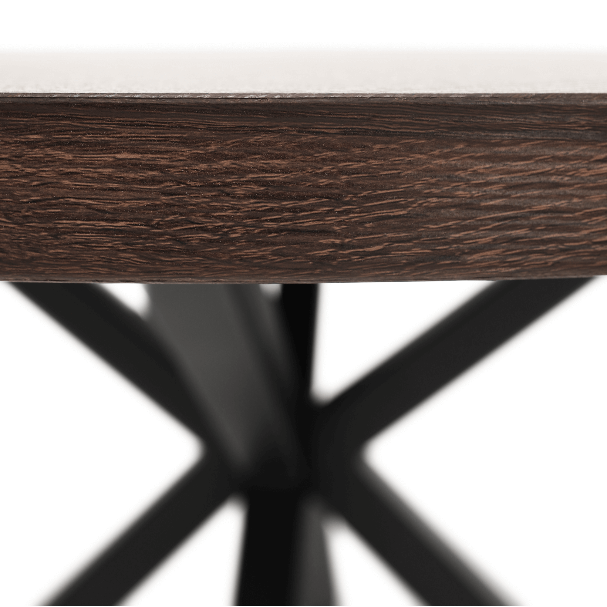 Masă de sufragerie, stejar închis / negru, diametru 120 cm, MEDOR - imagine 6