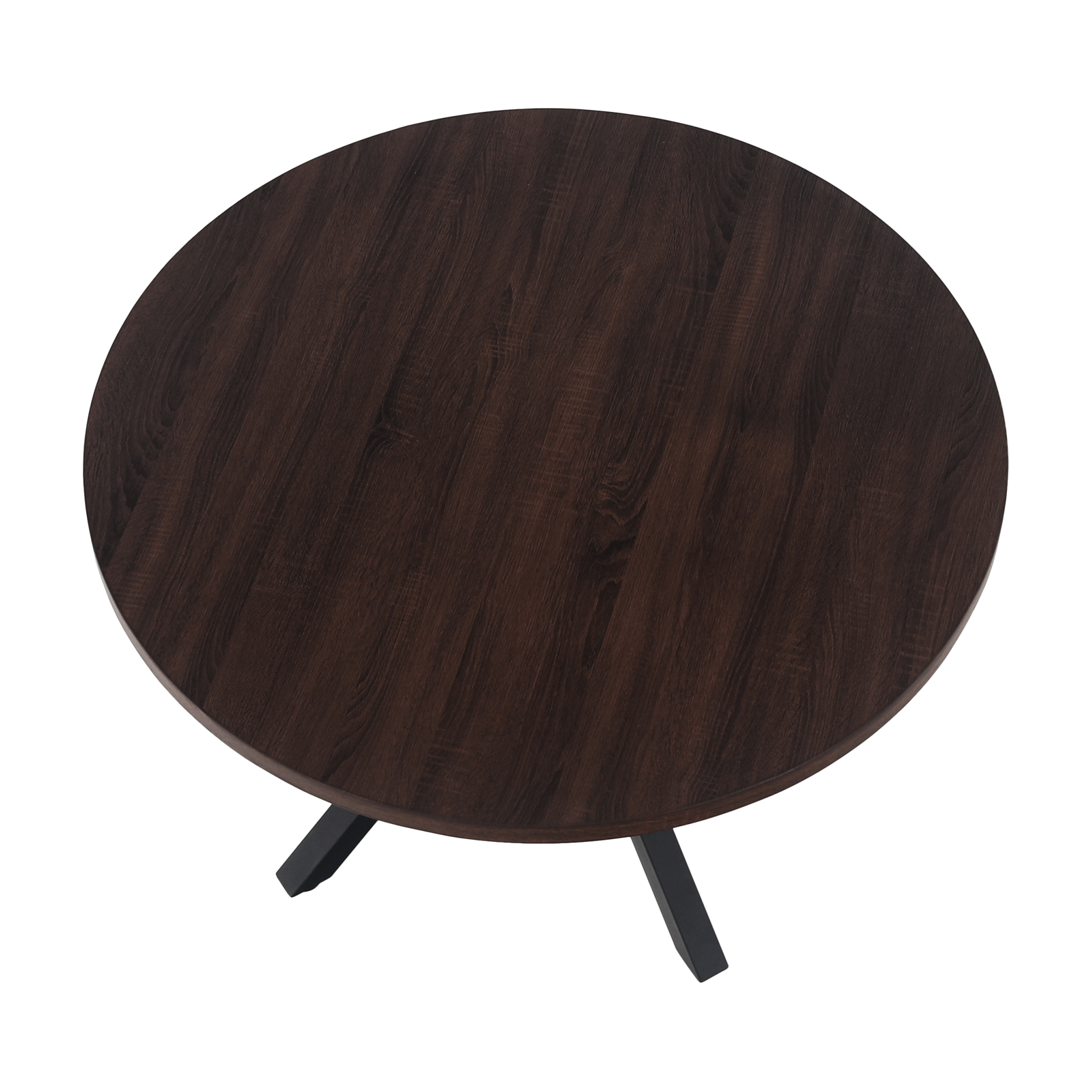 Masă de sufragerie, stejar închis / negru, diametru 120 cm, MEDOR - imagine 4