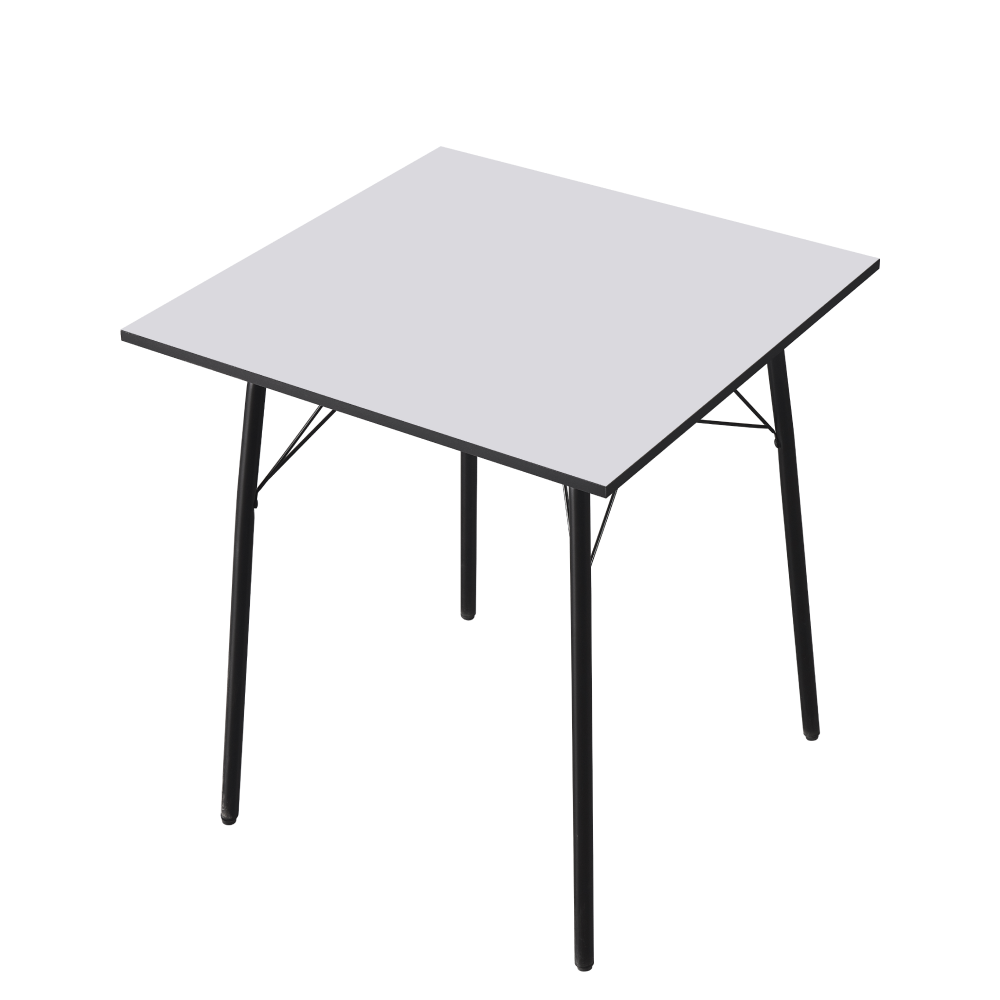 Masă dining, albă / neagră, 70x70x75 cm, NALAK TIP 1 - imagine 3