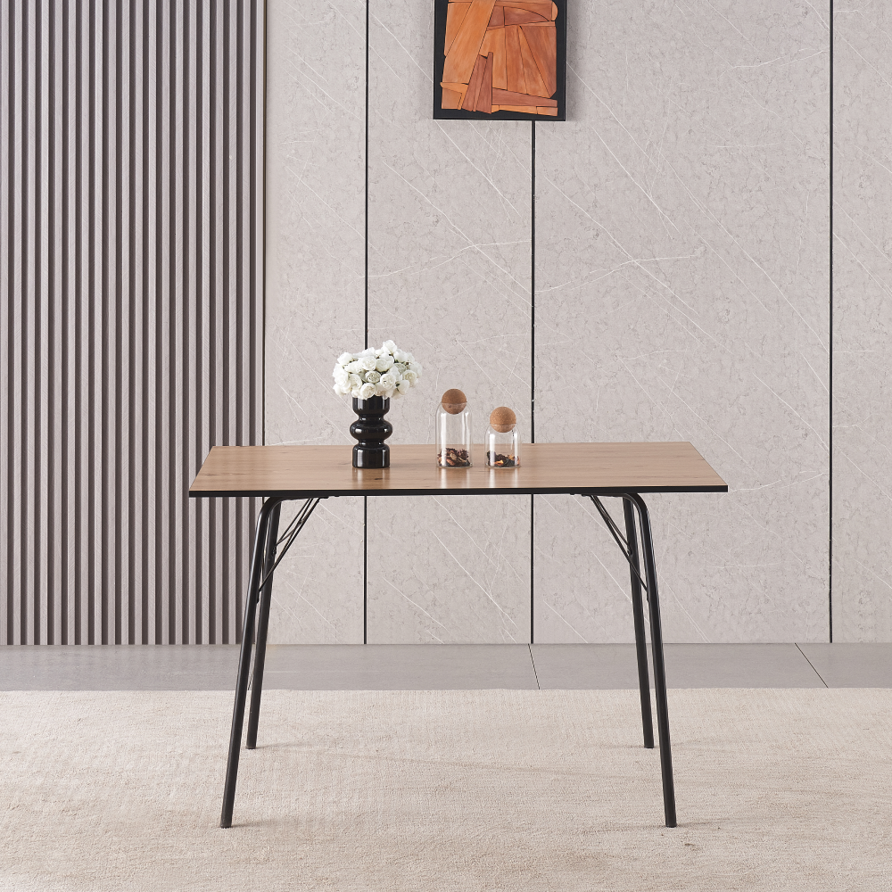 Masă dining, stejar artisan / neagră, 120x75x75 cm, NALAK TIP 2 - imagine 4