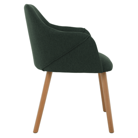 Fotoliu design, verde / fag, PETRUS