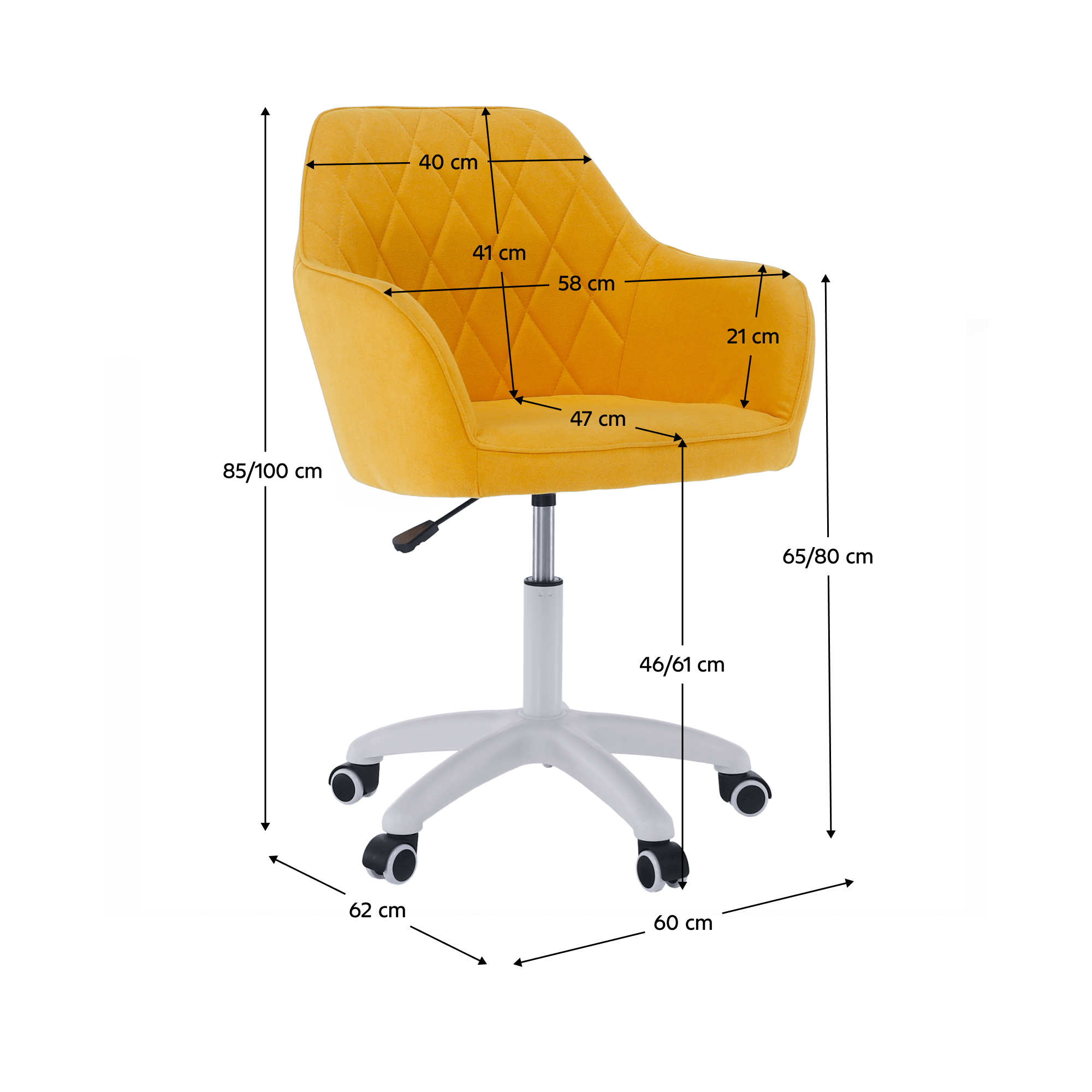 Scaun de birou, material galben/alb, SANTY