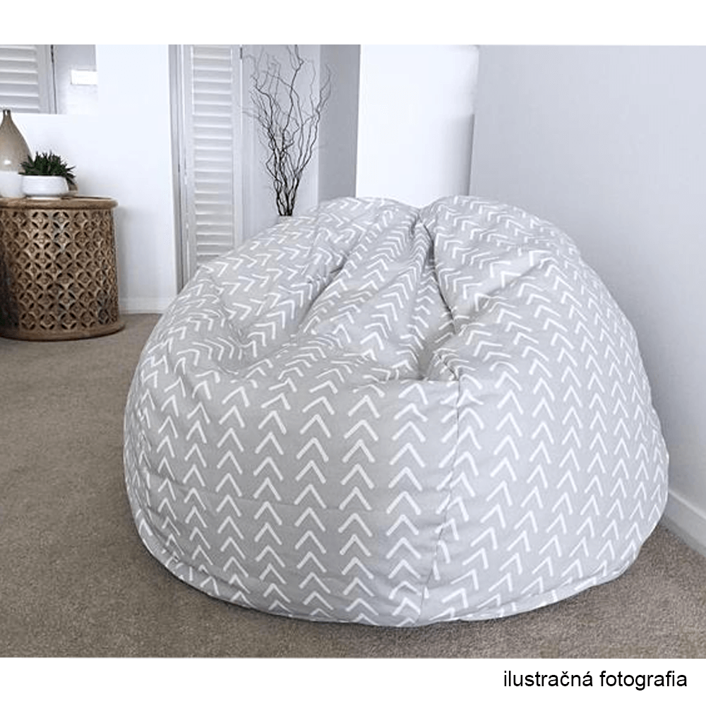 Fotoliu tip sac, gri/alb/model zig-zag, GOMBY - imagine 6