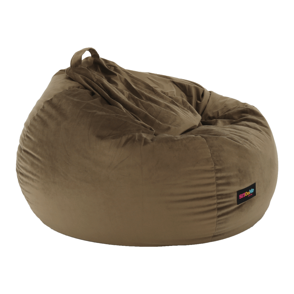 Fotoliu tip sac, material textil gri-maro TAUPE, TRIKALO