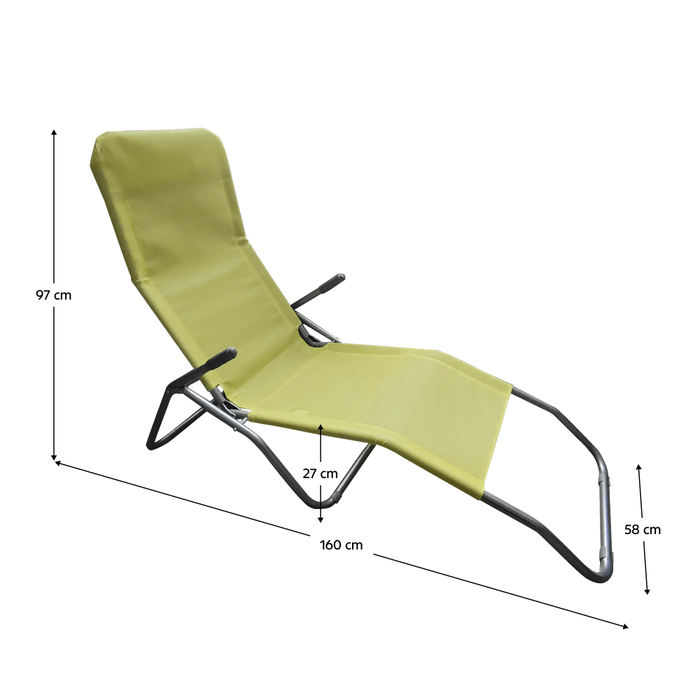 şezlong de grădină, verde / gri, SELNO - imagine 2