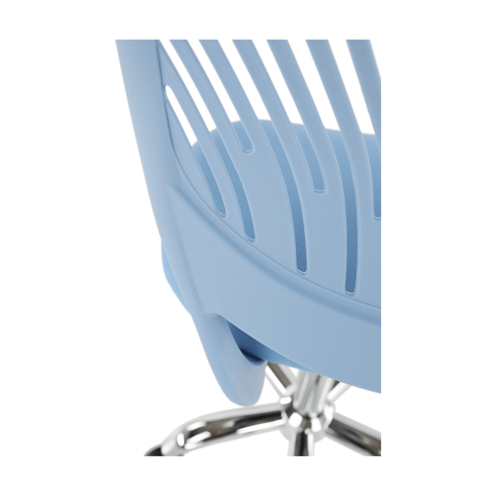 Scaun rotativ, albastru/crom, SELVA - imagine 3