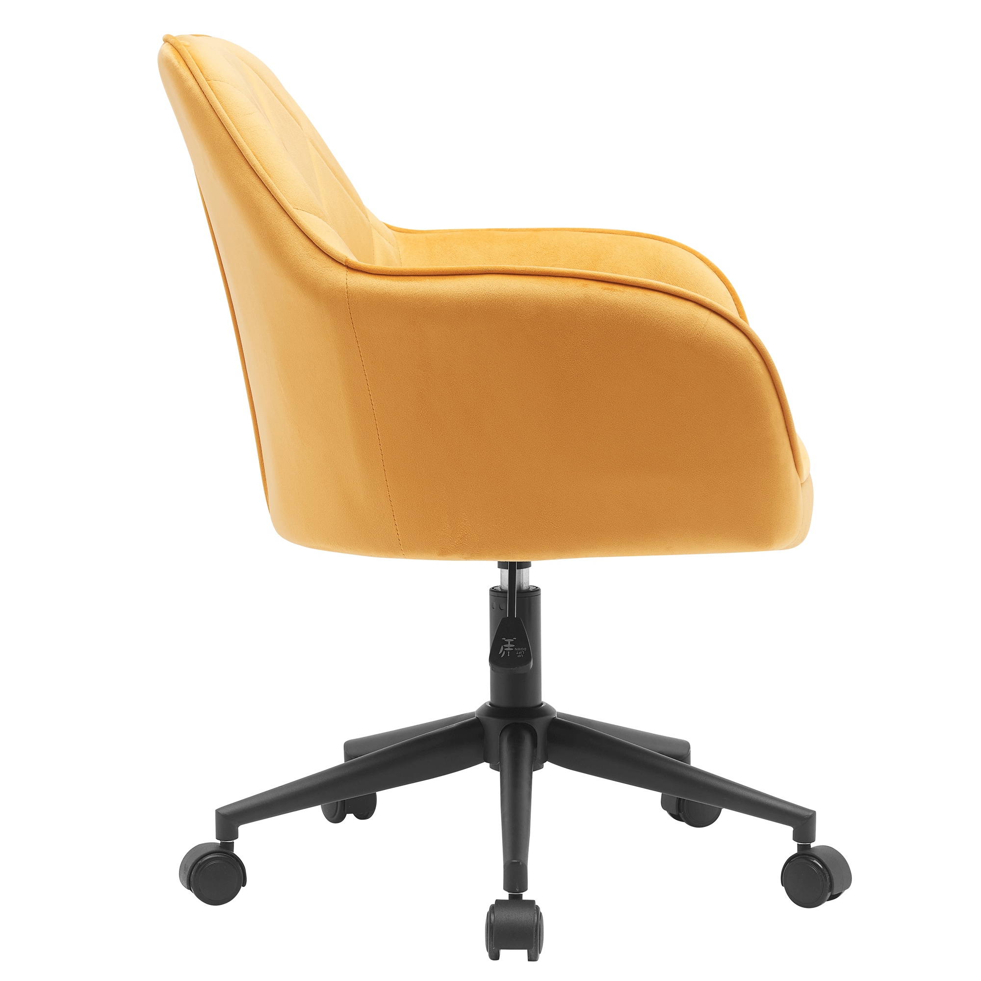 Scaun de birou, ţesătură de catifea galben/negru, SORILA NEW - imagine 3