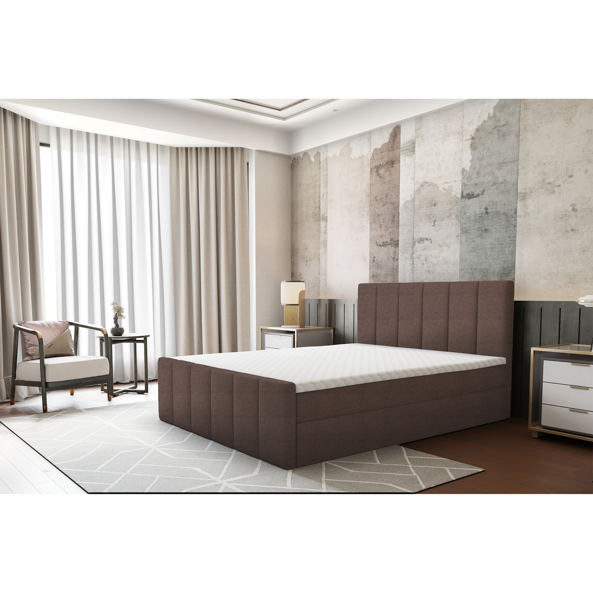 Pat boxspring, 140x200, maro, STAR - imagine 6