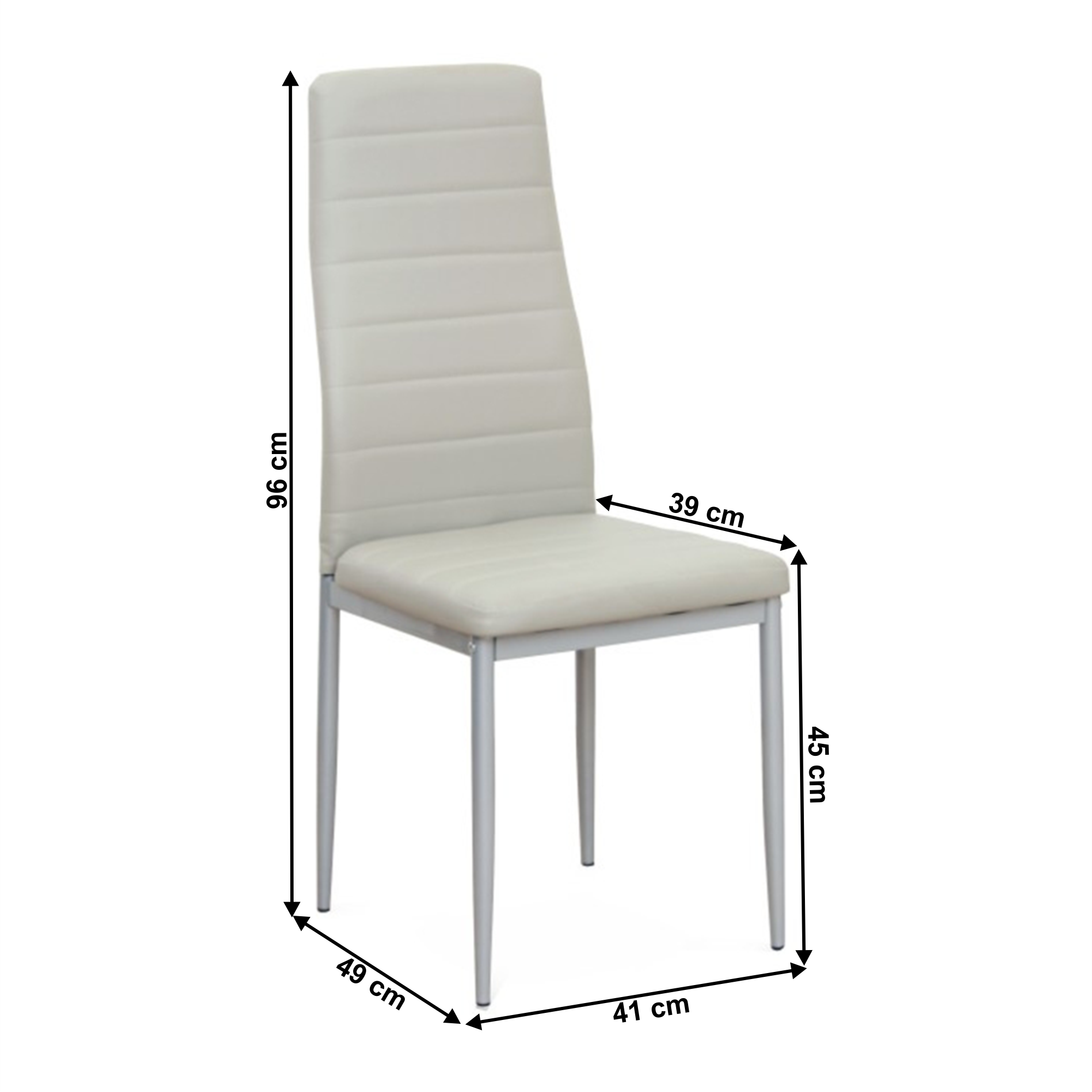 Scaun, piele eco gri deschis/metal gri, COLETA NOVA - imagine 3