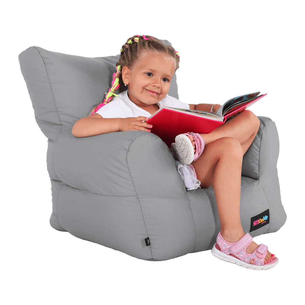 Fotoliu tip sac, material textil gri deschis, TAMPO - imagine 4