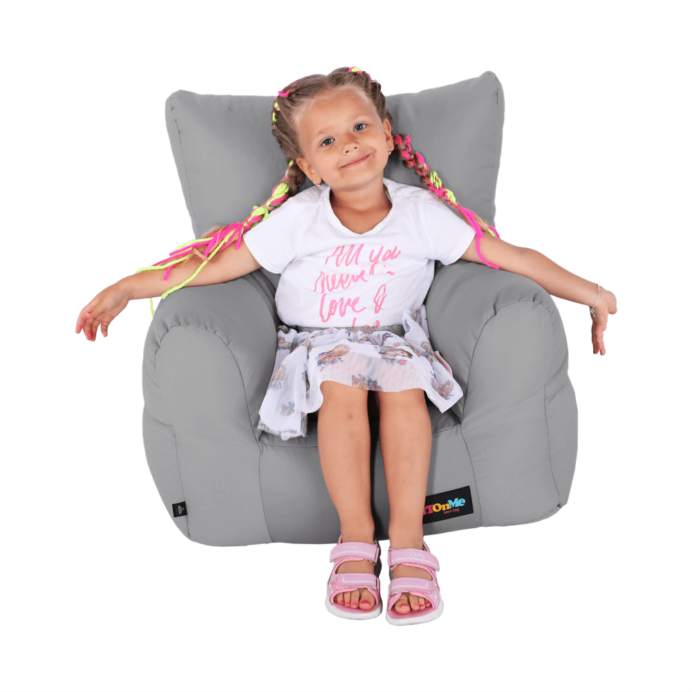 Fotoliu tip sac, material textil gri deschis, TAMPO - imagine 5