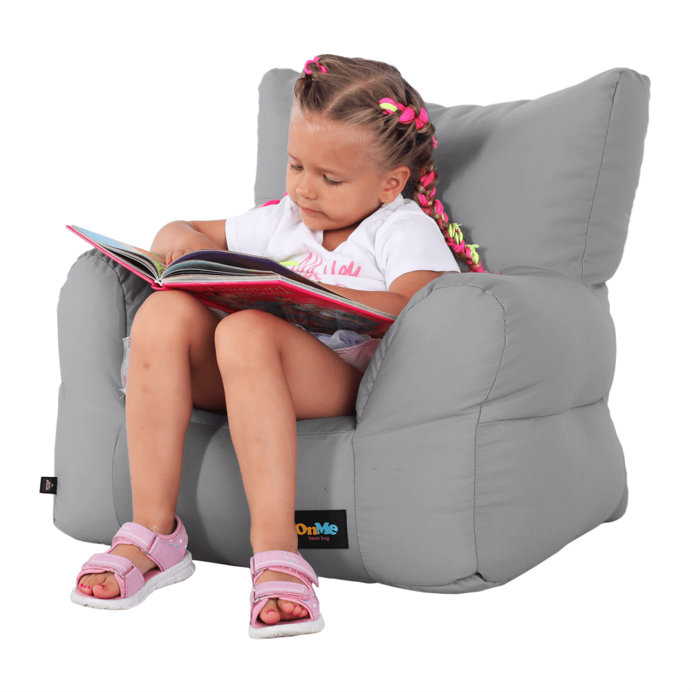 Fotoliu tip sac, material textil gri deschis, TAMPO - imagine 6