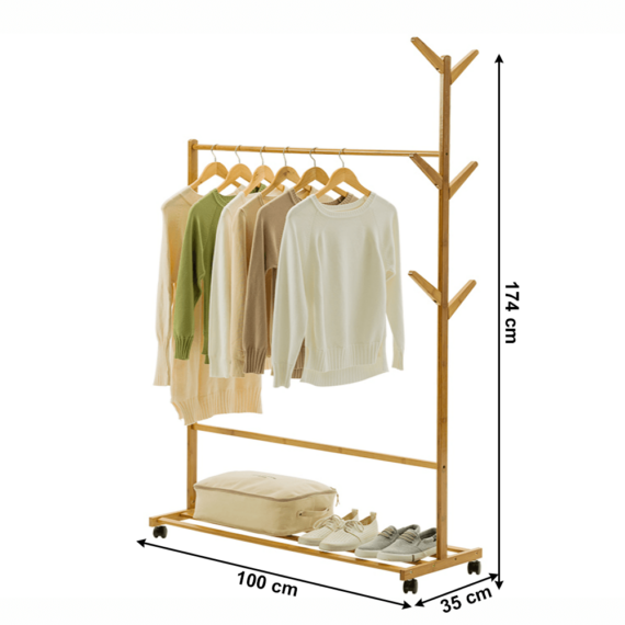 Stander haine, bambus, lăţime 100 cm, VIKIR TYP 3