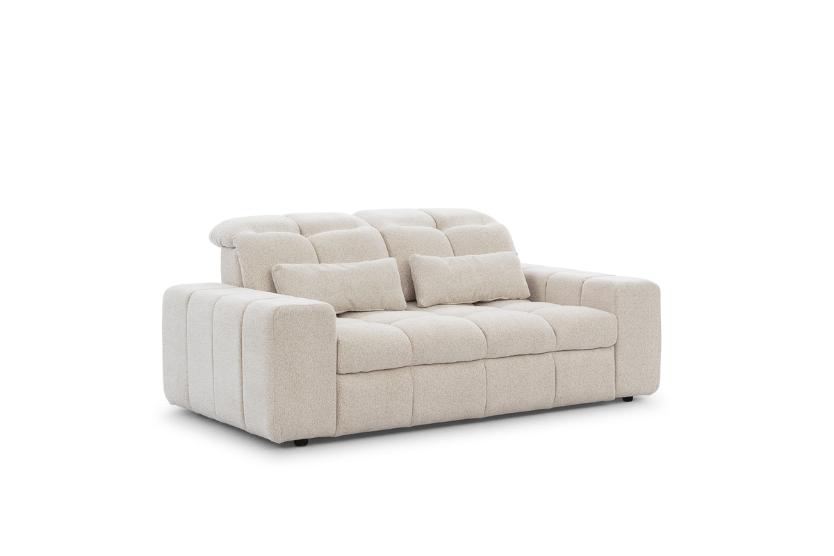 Canapea Magnelio II cu două locuri cu scaun extensibil electric - bej - imagine 6