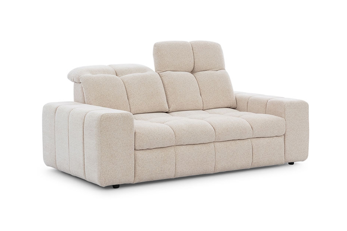 Canapea Magnelio II cu două locuri cu scaun extensibil electric - bej - imagine 4